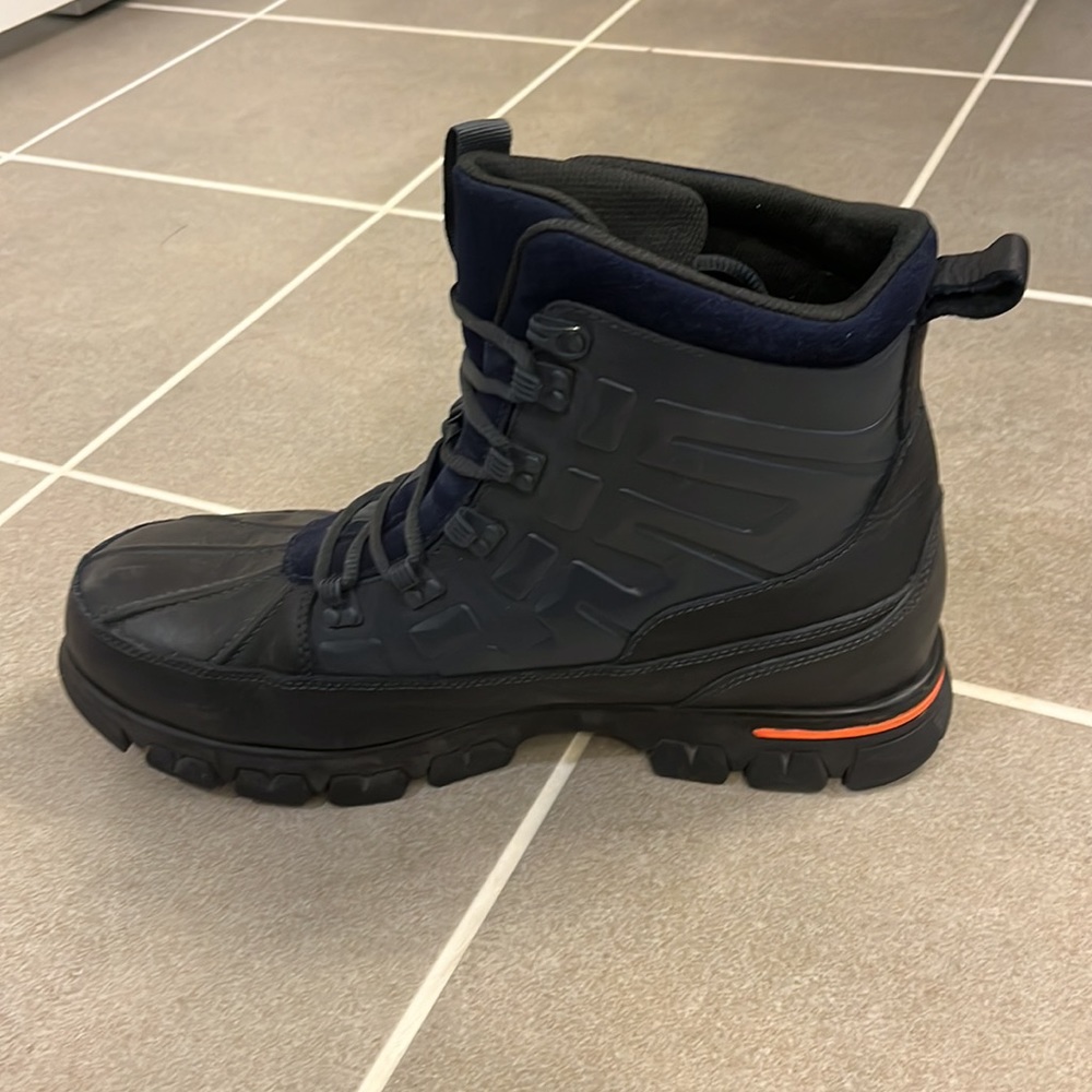 Polo Ralph Lauren Delton Winter Boots navy blue orange Mens Size 12 - Picture 7 of 15